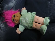 Get Well Soon Troll Doll in Green Dress 16 in RUSS