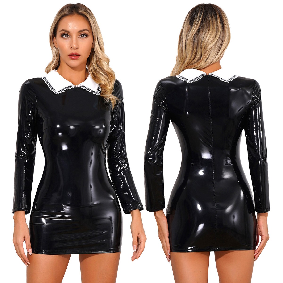 Women's Tube Dress Chemise Mini Dresses Bodycon Leather Dress One-piece  Ladies | eBay