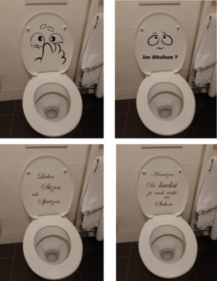 WC Deckel Aufkleber Klodeckel Spruch Toilette Badezimmer Klo Lustig
