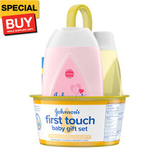 Johnson's First Touch Baby Gift Set, Baby Bath, Skin  Hair Essential Products,