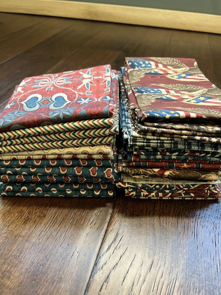 13 Fat Quarter + 29 Fat Eighth American Heritage Windham Patriotic Cotton Fabric - Image 2 of 4