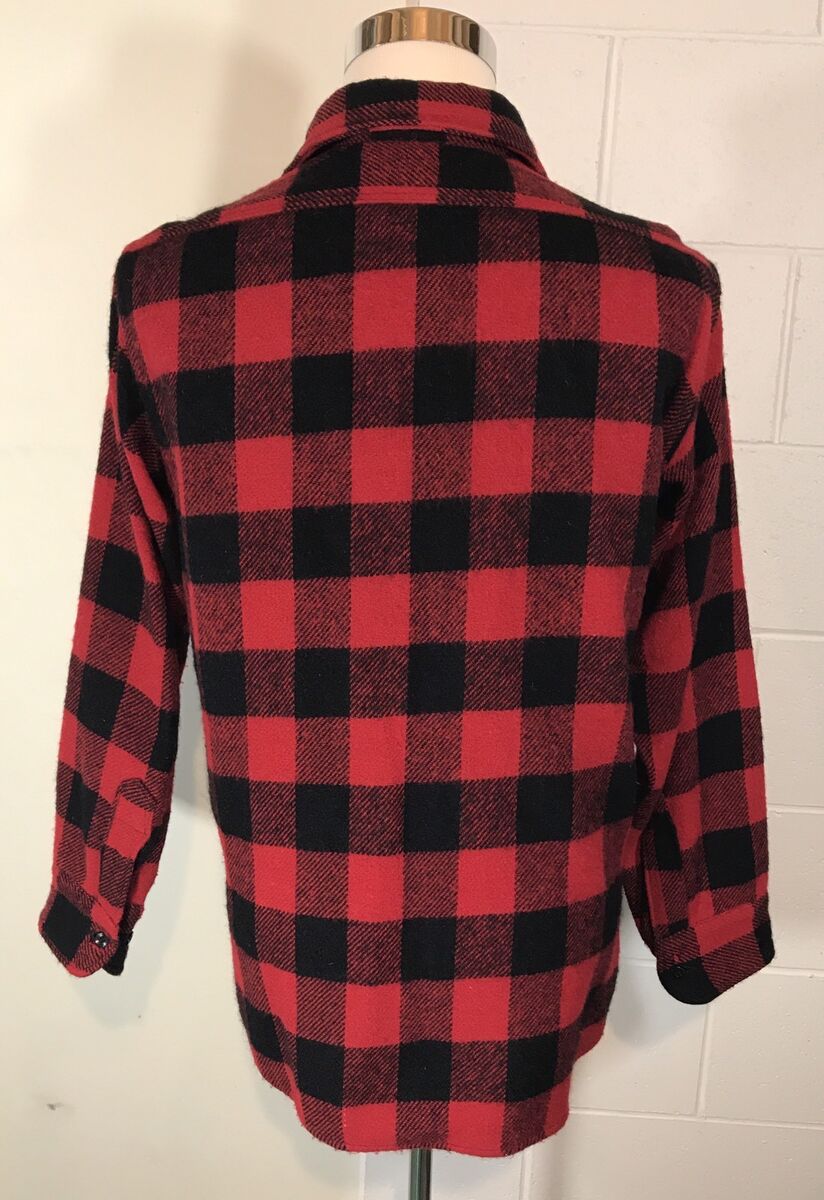 VTG 60s Towncraft JC Penney Mens M Washable Wool Shirt Red VTG 60s Towncraft JC Penney Mens M Washable Wool Shirt Red