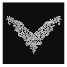 Unotrim 10 x 8 inches White Venice Embroidery Bodice Motif Applique by Piece