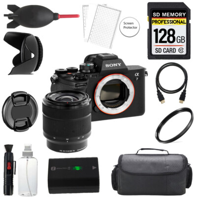 Sony a7 IV Mirrorless Camera w/ 28-70mm Lens + 128GB + Bag+ UV Filter- Basic Kit