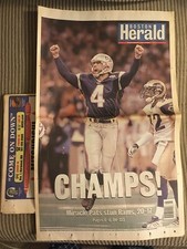 2002 Feb 4th Boston Herald Full Paper New England Patriots SB 36 1st SB Win