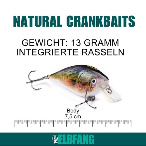 ✅ELBFANG Crankbait Wobbler Kunstköder Set zum Angeln für Hecht Barsch Forelle - Bild 5 von 7