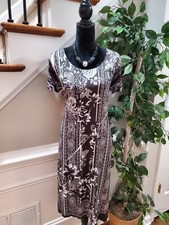 Style&Co. Women Black & White Round Neck Short Sleeve Knee Length Dress Size 3X