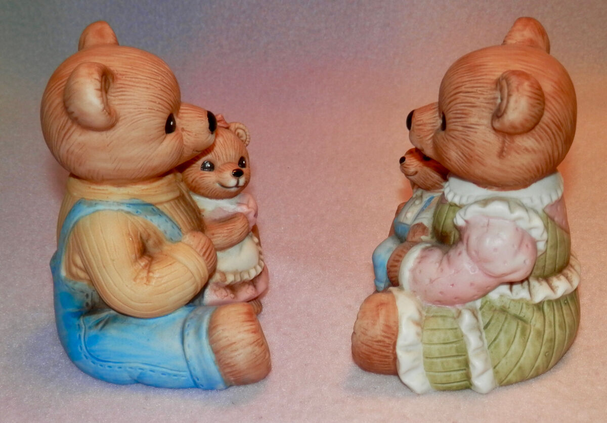 Vintage HOMCO Home Interior Porcelain Bears Figurines 2 Vintage HOMCO Home Interior Porcelain Bears Figurines 2