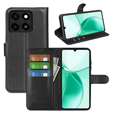 BETTERFON Handy Tasche ZTE Blade A35 / A55 Handyhülle Hülle Wallet Case Schwarz