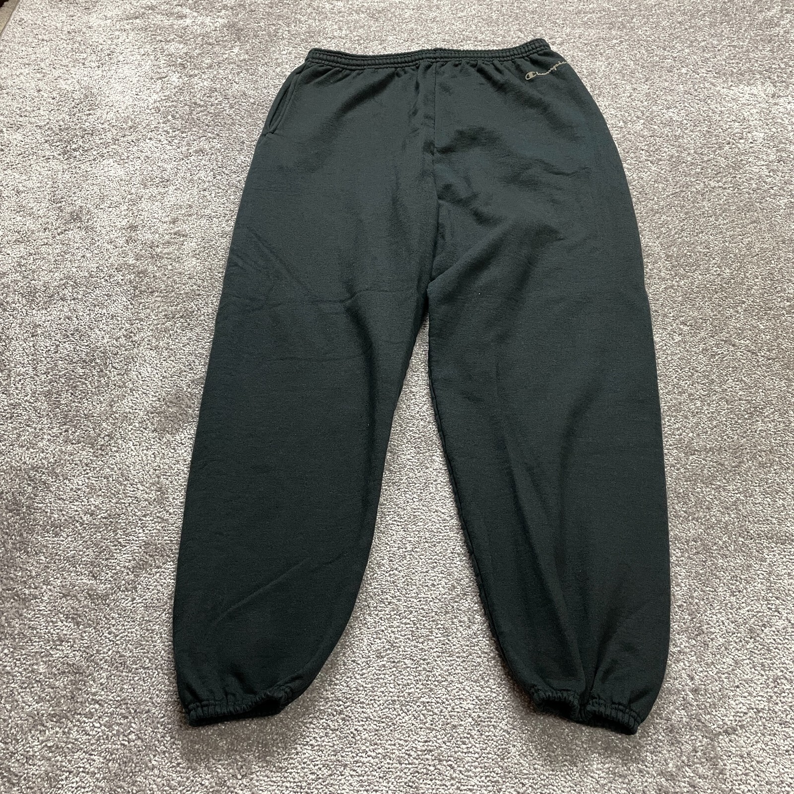 Champion Mens XL Black Sweatpants with Pockets Stretch Soft Lounge Logo 34x29-image