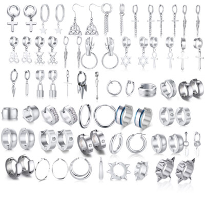 Lihong Orecchini In Argento 925 Personalizzati Orecchini Singoli Da Uomo Gioielli Hip-hop Punk Di Strada - Foto 8