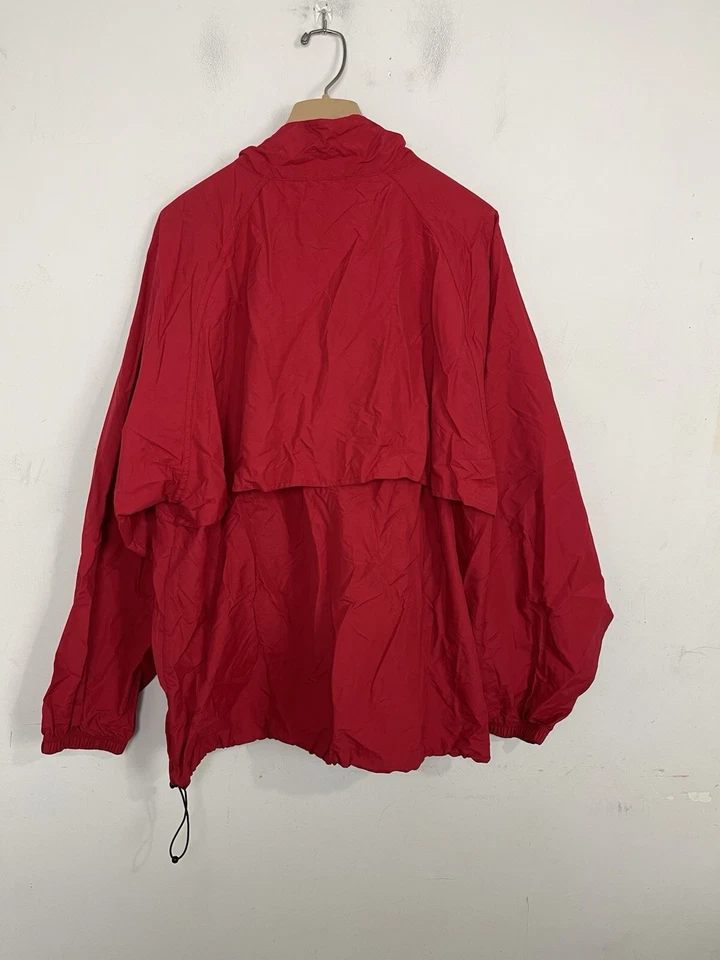 Lands End Mens Jacket Anorak XL Red Nylon Hiking Outdoor Gorpcore 1/2 Zip - Image 3 of 4