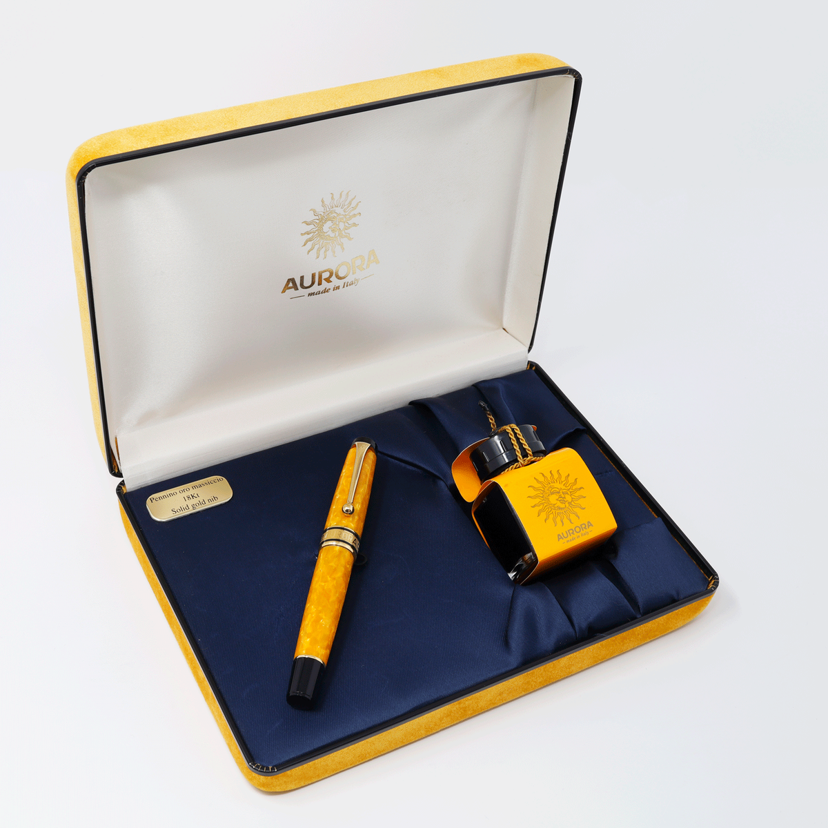 Aurora Aurea Minima Auroloide Orange Fountain Pen 18Kt Solid Gold