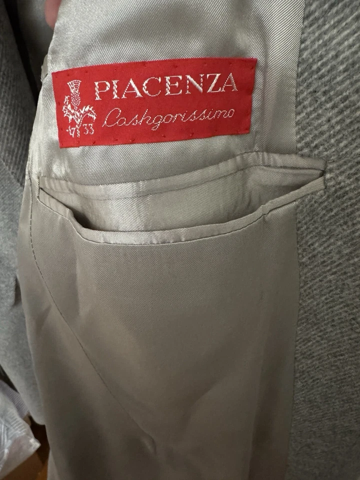 Sobretudo masculino Isaia Napoli de lã e cashmere luxo cinza tamanho US38 IT48 US$ 4.700 - Imagem 4 de 4