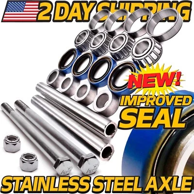 HD SWITCH (2 Pack) Stainless Axle & Bearing Rebuild Kit for Scag 43581 482621 482622 43584