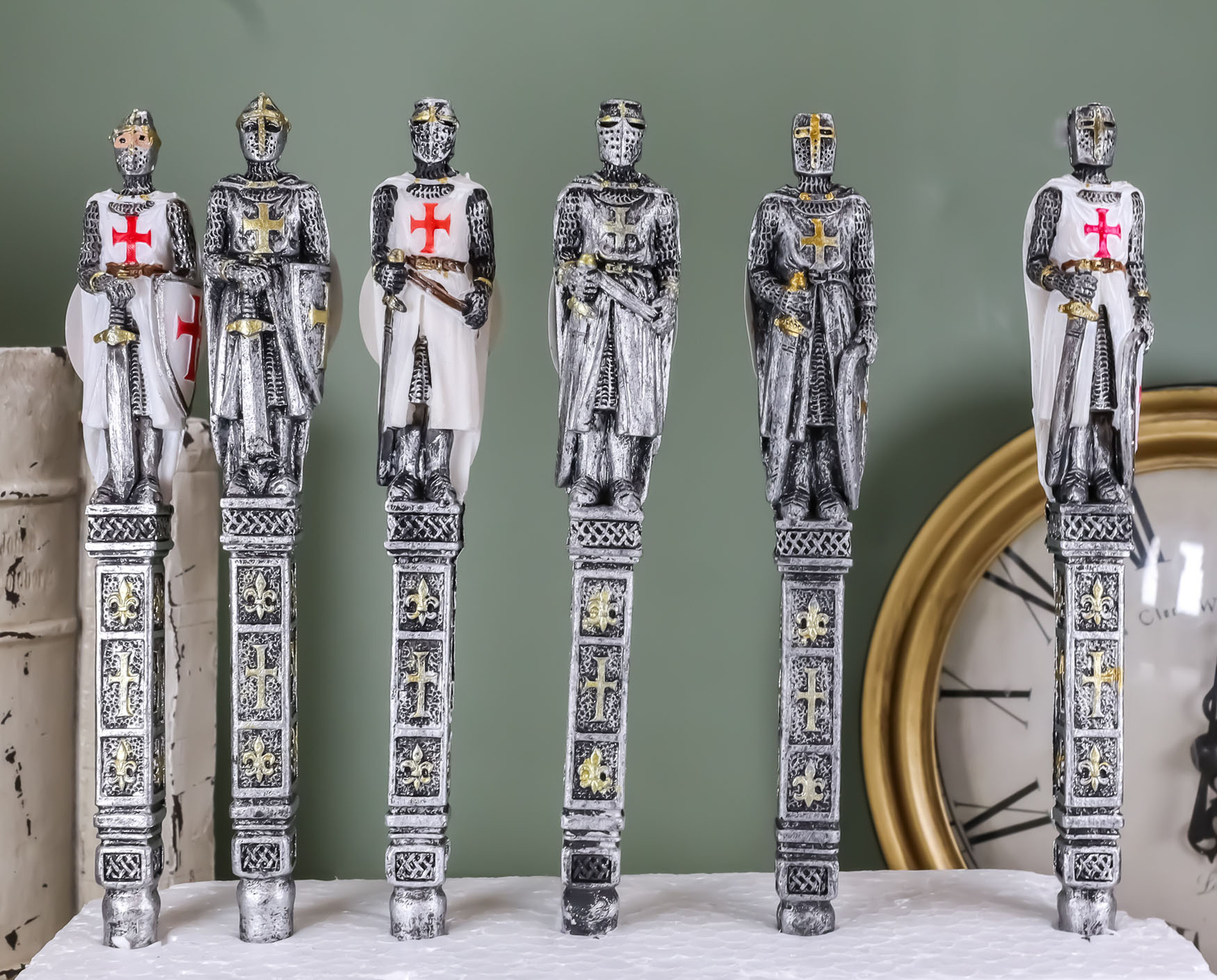 Ebros Medieval Crusader Knights Of The Cross Writing Pens Office Stationery Set-image