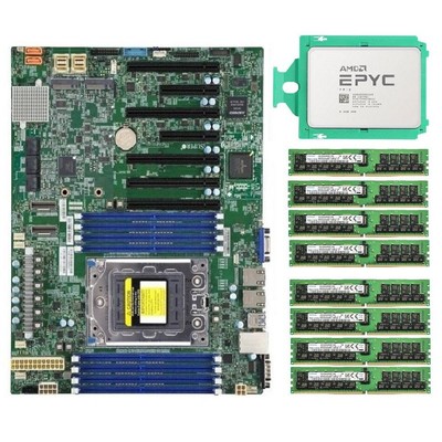 Supermicro H12SSL-i Motherboard AMD EPYC 7F32 CPU 8x Samsung 3200 32GB  RAM