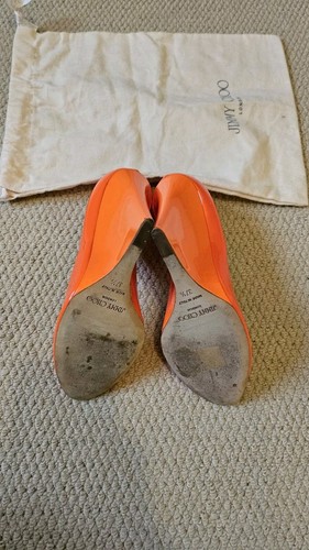 Rare Jimmy Choo Biel Platform Sandals Shoes 37.5 UK4.5 Neon Orange - Picture 3 of 5