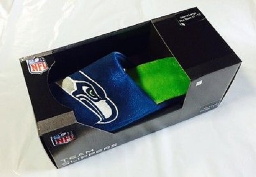 Seattle Seahawks Big Logo SLIDE SLIPPERS New - Picture 2 of 3