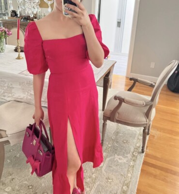 NWT Reformation Belgium Linen Midi Dress Corvette USSZ2 Original.$278 | eBay