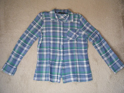 Atmosphere ~ Camicia da donna a quadri blu e verde ~ Taglia 12