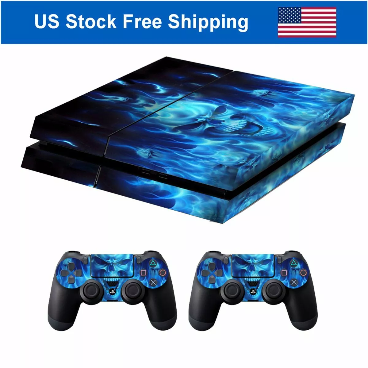 Vinyl Skin Decals Sticker for PS4 Console Controller Set Cover
