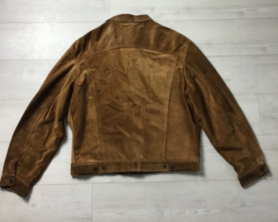 Vintage Levi's Black Tab Suede Leather Trucker Jacket - Size M