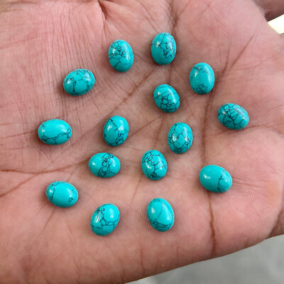 Blue Turquoise Oval 3x5 mm to 15x20 mm Cabochon Loose Gemstone Lot