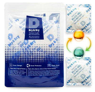 50 gram X 5 PK ''Dry & Dry'' Food Grade Orange Indicating Silica Gel Packets