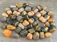 Grade A++ Bumblebee Jasper Tumbled Stones, 0.75-1.25" Tumbled Bumblebee Jasper