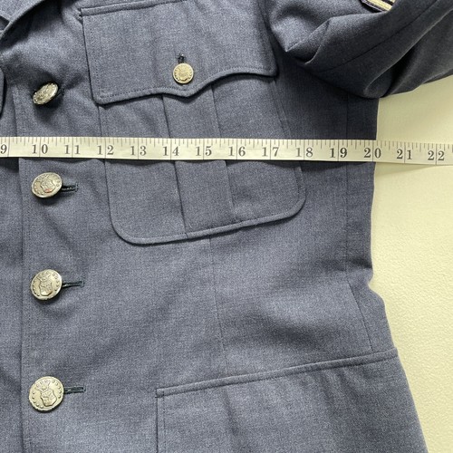 US AIR FORCE Coat Man's Blue Tropical Jacket 39R Technical Sargent Vietnam Era - Picture 7 of 12