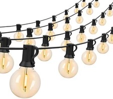 30m 60m LED Lichterkette Außen Strom mit LED G40 Glühbirnen für Party Terrasse