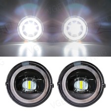 For 2005-2011 Toyota Tacoma Led Front Fog Light With Angel Eyes Drl White Pair