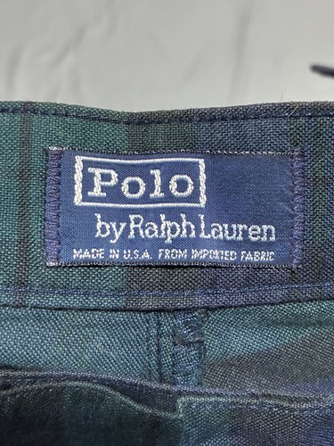 Vintage Polo Ralph Lauren Hose Herren 34x30 grün Blackwatch Tartan kariert USA 90er - Bild 2 von 13