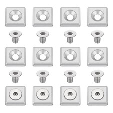 12Pcs Profile End Cap, Zinc Alloy 2020 EU Standard T-Slot Extrusion, Silver