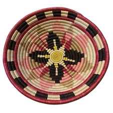 Joy Woven Rwanda HandWoven Large Sisal and Sweetgrass Basket Wall Decor 12" × 3"