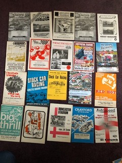 Stock car racing programmes x 20 Buxton Nelson Crayford Mendips Stoke etc.