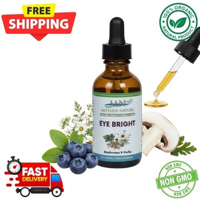 Organic Eye Bright Bilberry Tincture 2oz Vision Health Liquid Drops Eyebright