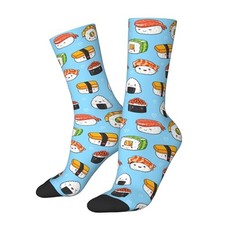 Women's Casual Socks,Funny Novelty Crew Socks Birthday Large Kawaii Sushi