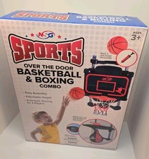 NSG Over The Door Basketball & Boxing Combo, Shot Clock, Timer & Sound, 3+