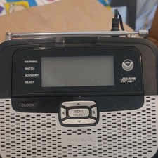 RadioShack 12-262 Weather Alert Radio Clock Snooze Black Silver Battery Corded