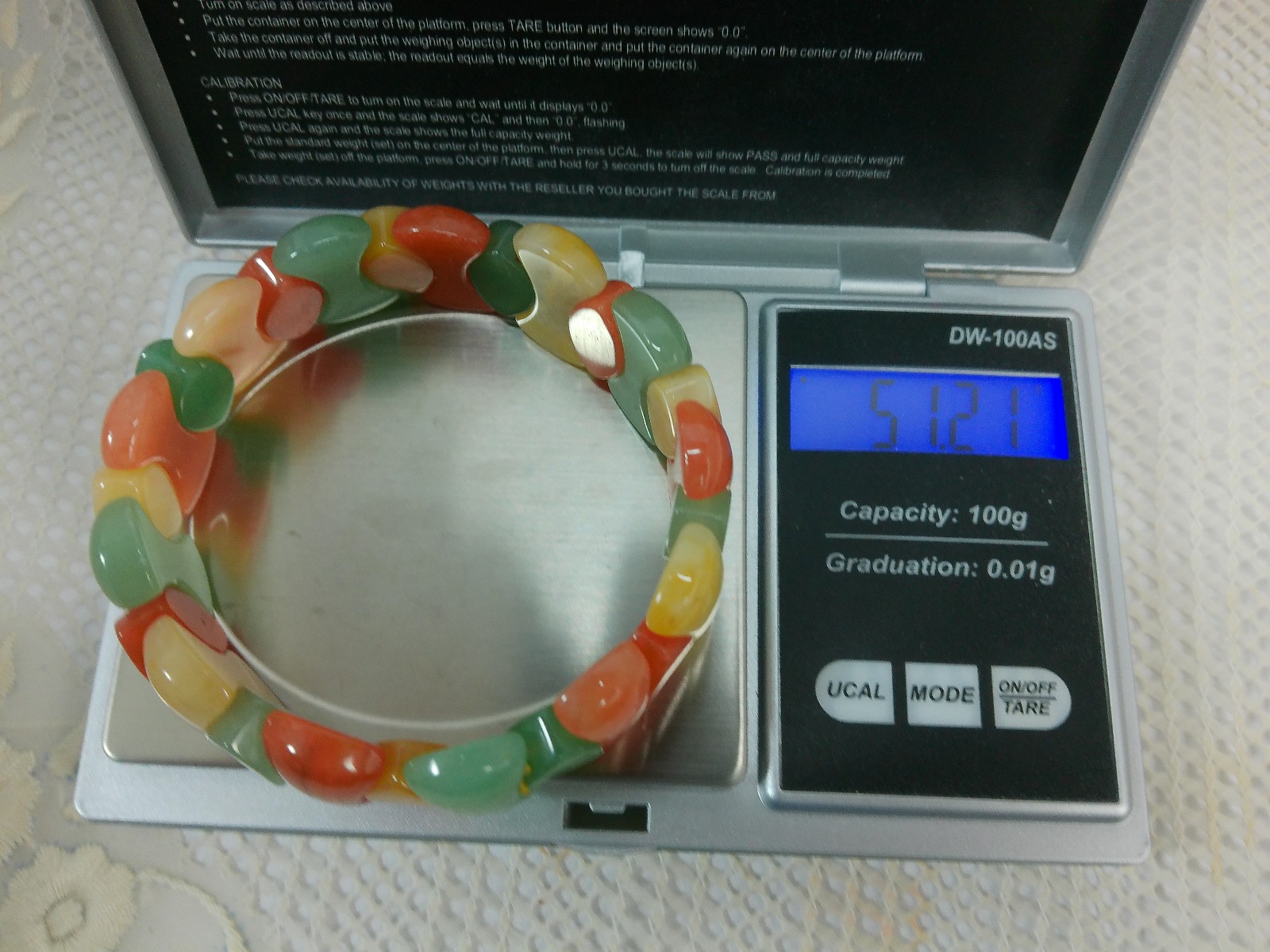 Jade Multi Colored Stone Overlapping Circles Chun… - image 11