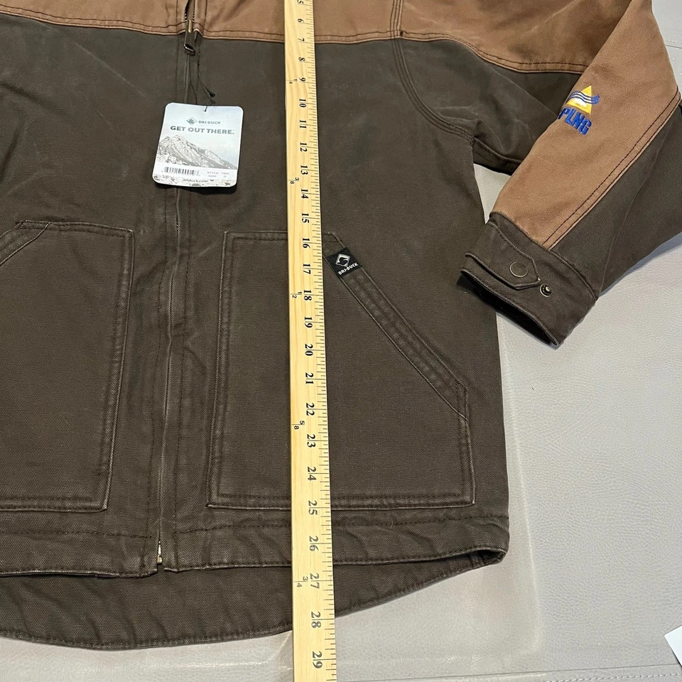 Nuevo Dri Duck Ropa de Trabajo Chaqueta Hombres Dos Tonos Marrón Edredón Lona Chaqueta Abrigo Skate-S Foto 3 de 4