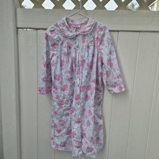 Vintage 90s Honors Intimates Pink Floral Flannel Nightgown 1X Cotton Jamaica