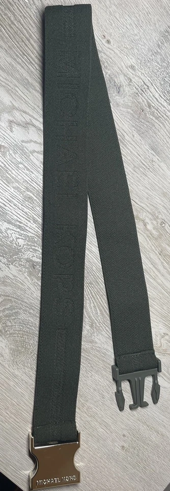 "Cinturón Michael Kors Unisex Verde Logo Clip de Velocidad Elástico Elástico Talla 28""" Foto 2 de 3