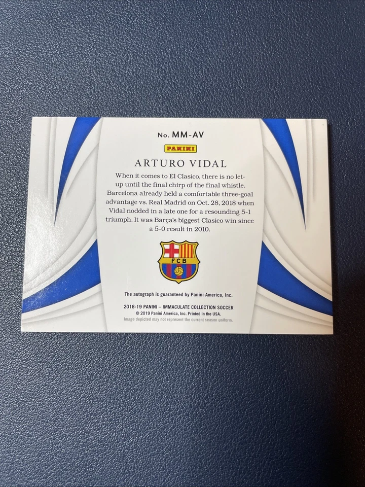 2018-19 Panini Immaculate Barcelona Arturo Vidal Modern Marks Auto 1/15 Chile - Image 3 of 3