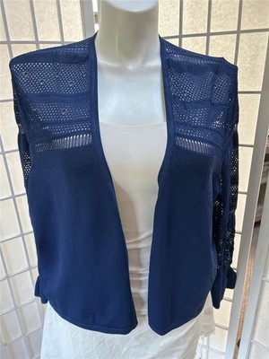 Women's Lane Bryant 18/20 Royal Blue Mesh Soft Knit Open Cardigan