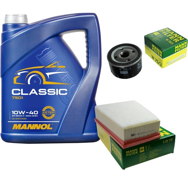 Inspektionspaket 5L Mannol Classic 10W-40 FüR Renault Grand ScéNic III 1.6 16V-image