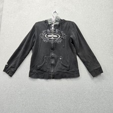 Vintage Srh Women Hoodie L Black Embroidered Graphic Logo Skater Y2k Bmx Moto