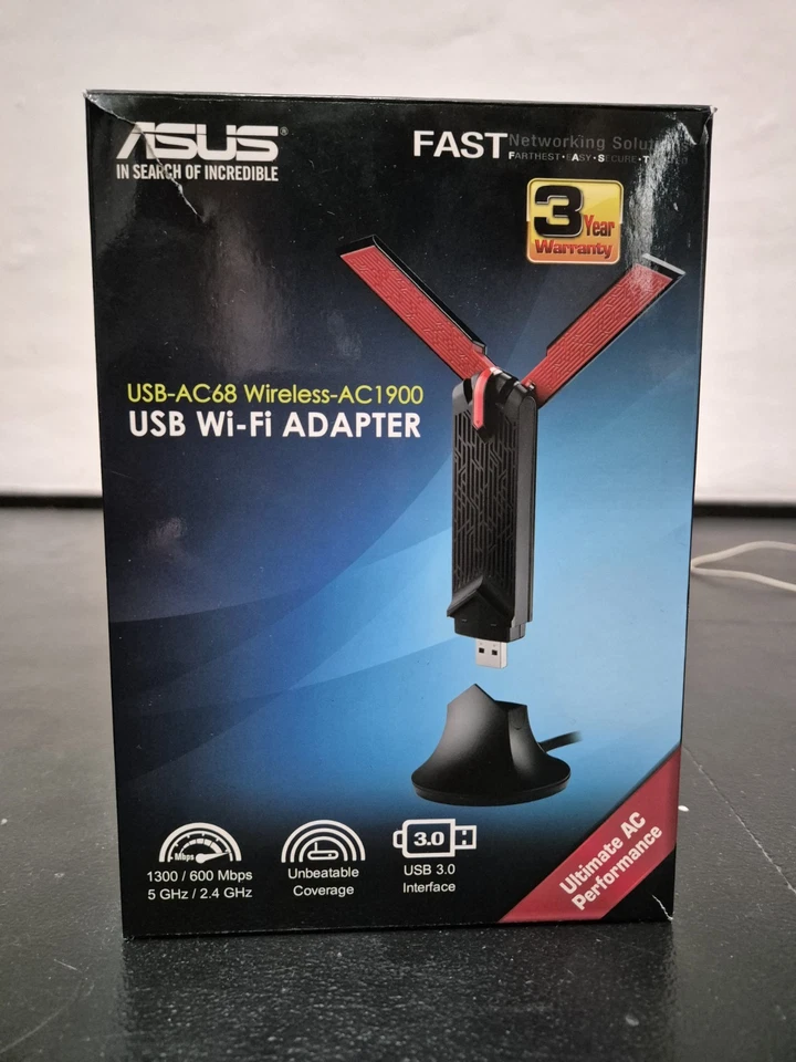 Asus (90IG0230-BM0N00) USB-AC68 AC1900 Dual-Band Wi-Fi USB Stick - Schwarz